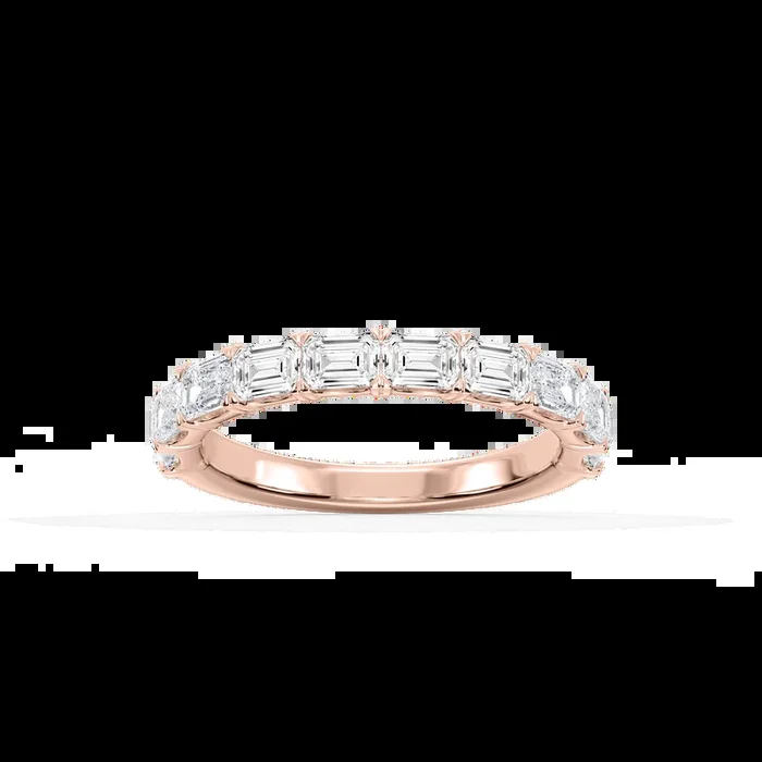 Mae Emerald Lab Grown Diamond East West V-Prong Anniversary Band