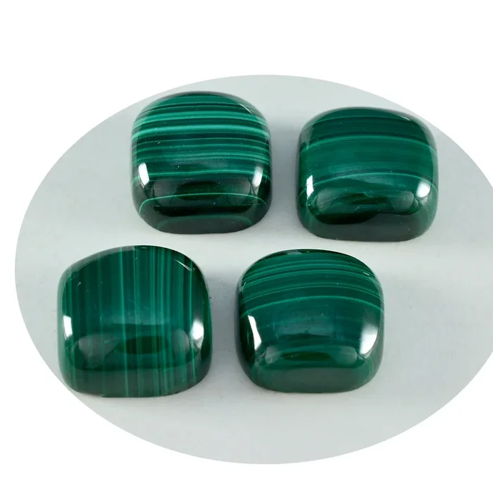 Malachite 1PC Large 10×10 MM Cushion Cabochon Green Fine semi Precious Gems