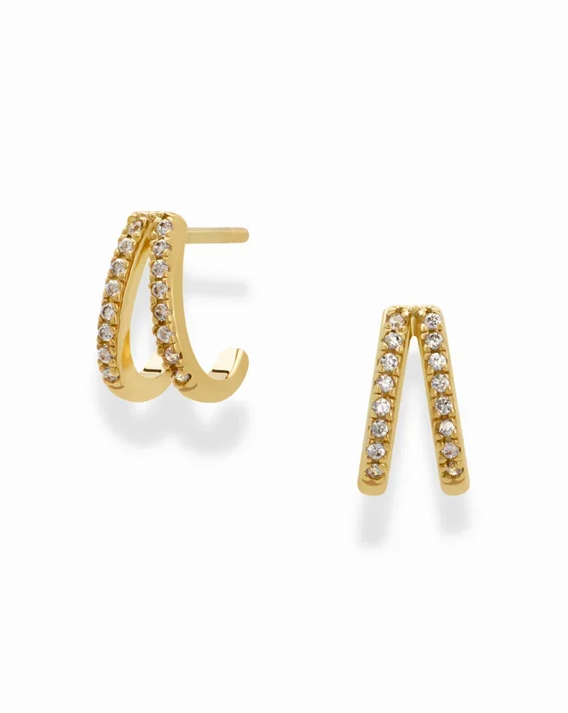 Malia Double Pave Huggies