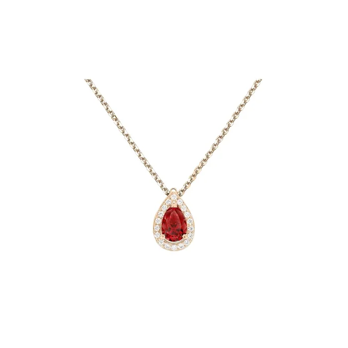 Marceau necklace in rose gold and pear-cut ruby | LEPAGE