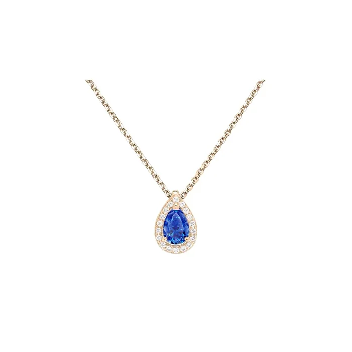 Marceau necklace in rose gold and pear-cut sapphire | LEPAGE