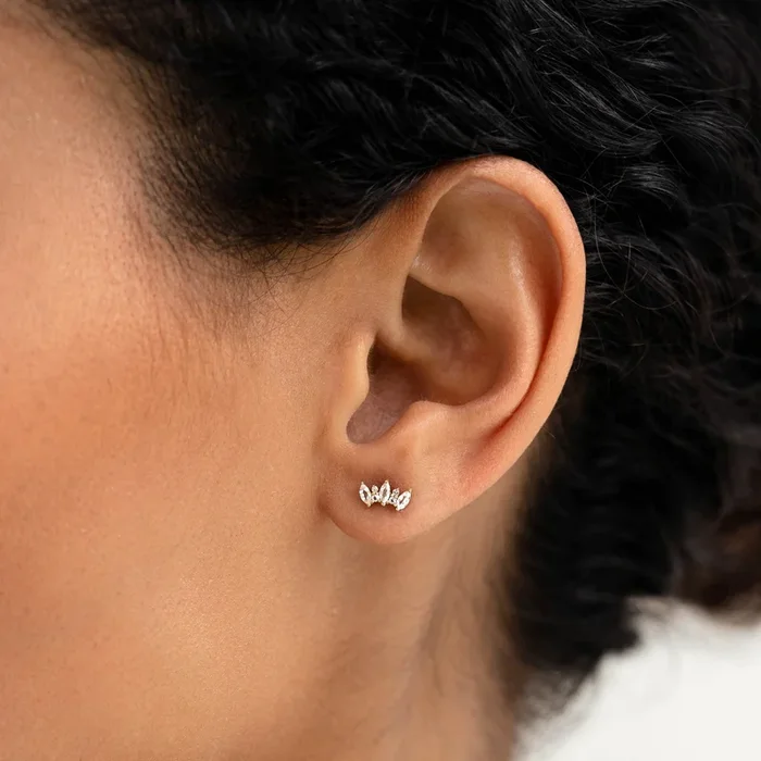 Marquise Cluster Gemstone Stud Earrings – Lykke