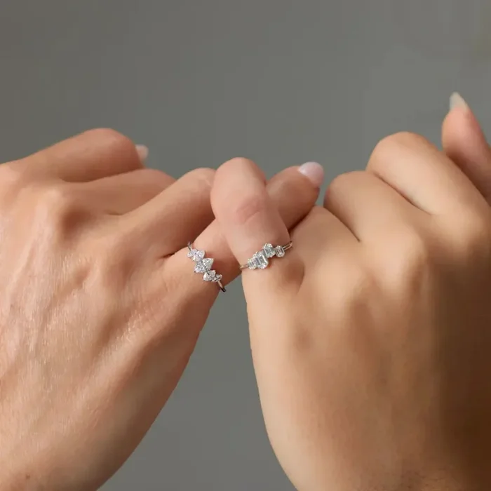 Marquise Diamond Pinky Ring in White Gold