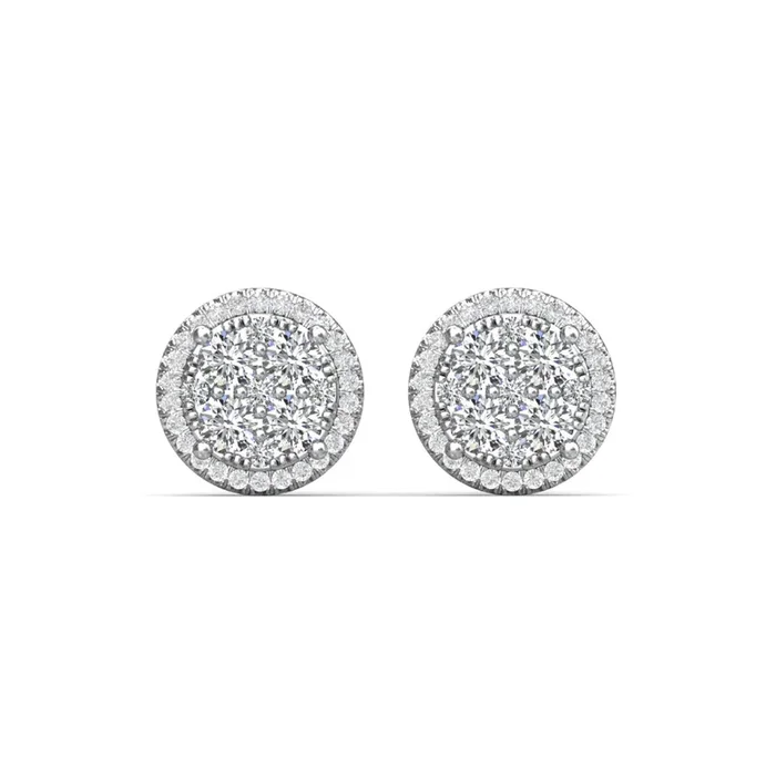 Martin Flyer 14k Diamond Cluster Halo Studs