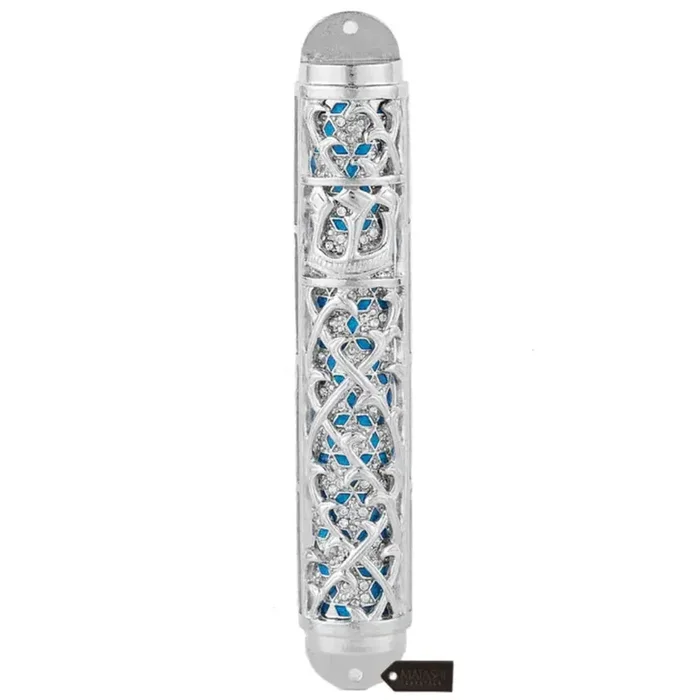 Matashi Hand Painted Enamel 7” Mezuzah with Crystals