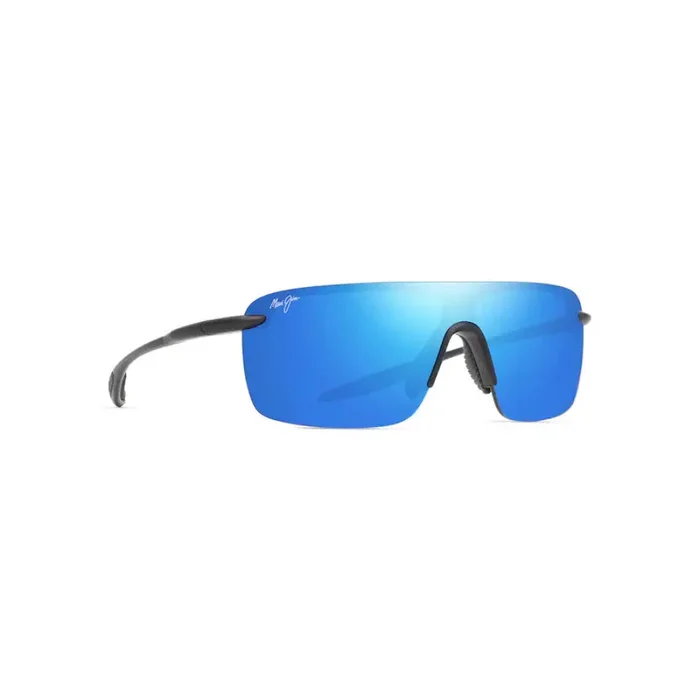 Maui Jim PALULU Polarized Shield Sunglasses – Matte Black and Blue Hawaii