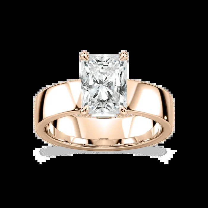 Maya Radiant Lab Grown Diamond 5mm Cigar Band Solitaire Engagement Ring
