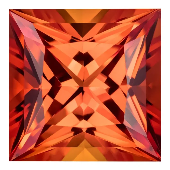 MD Fixed Princess Cut Pendant 3.75ct (8mm) – Padparadscha