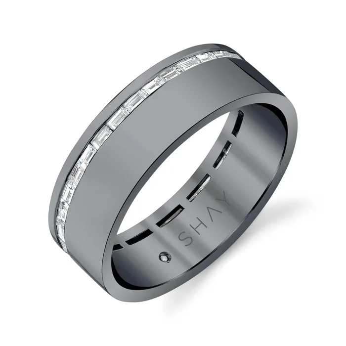 MEN’S DIAMOND BAGUETTE SOLID GOLD RING