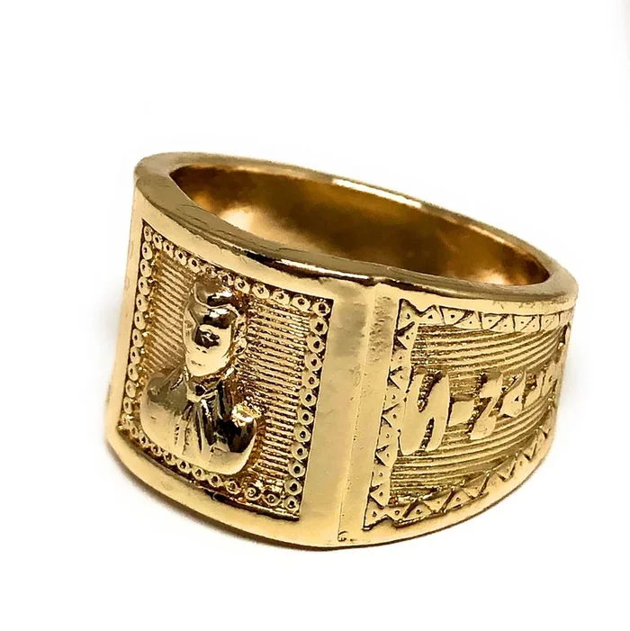 Men’s Gold Plated Jesus Malverde Sinaloa Ring Anillo