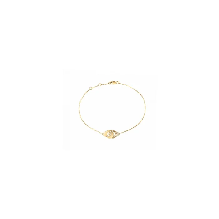 Menottes dinh van R8 bracelet in yellow gold and diamonds | LEPAGE