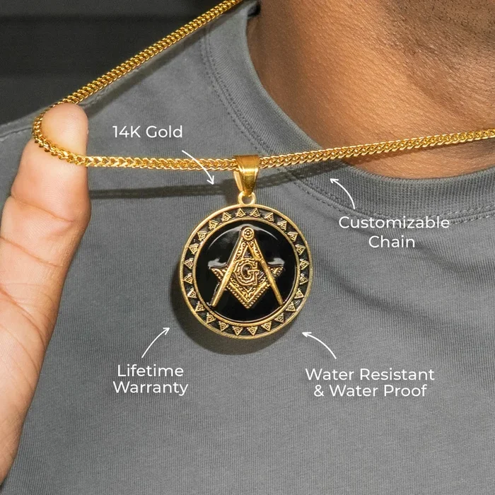 Mens Jewelry – 14K Gold Free Mason Necklace | Appx. 17 Grams