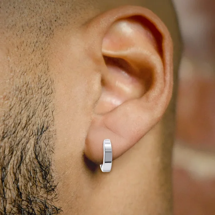 Mens Jewelry – Silver Hoop Earrings for Men | Appx. 3.3 Grams