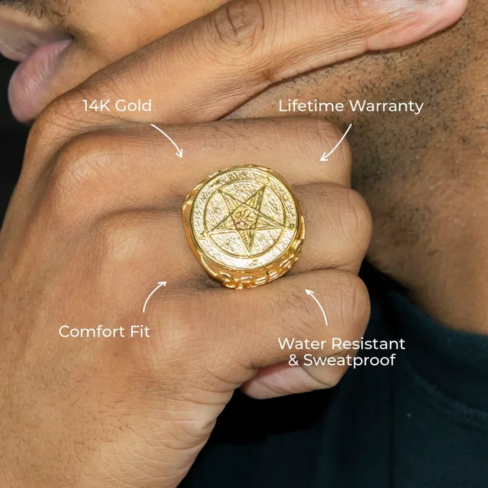 Mens Jewelry – Star Gold Pinky Ring | 21 Grams