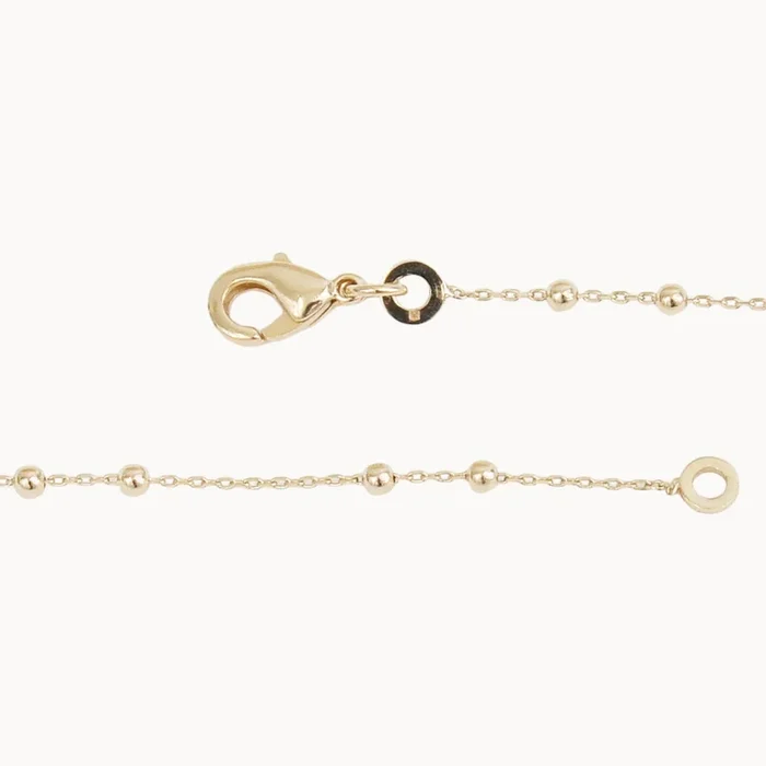 Mikadi beaded chain necklace forcat stitch gold-plated