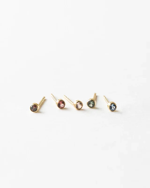 Mini Aura Birthstone Studs