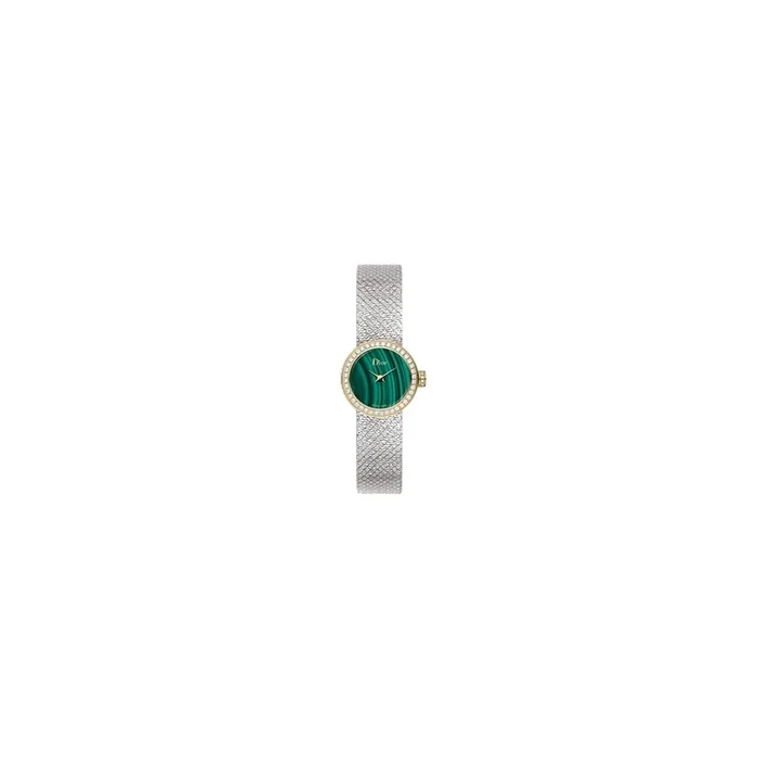Mini D de Dior Satine quartz steel malachite diamond watch 19 mm – Lepage