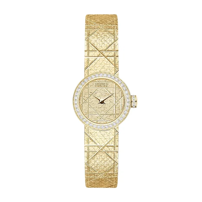 Mini D my Dior watch quartz canework dial gold diamonds 19 mm CDO4015X1250 | LEPAGE
