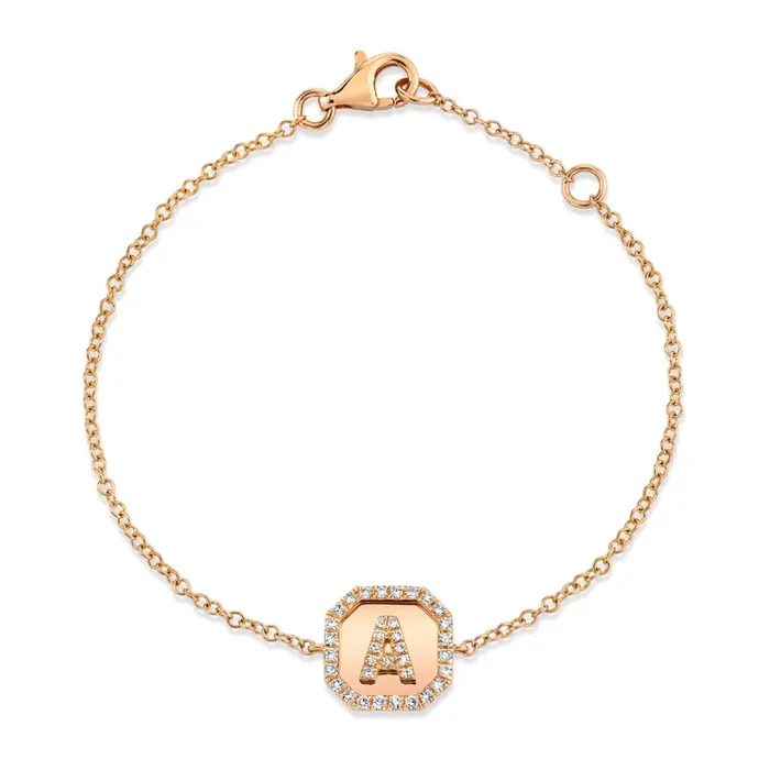 MINI ME DIAMOND PAVE BABY INITAL NAMEPLATE BRACELET