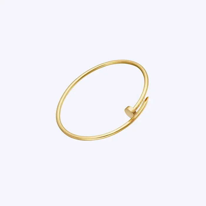 Modern Nail-Inspired Gold Bracelet