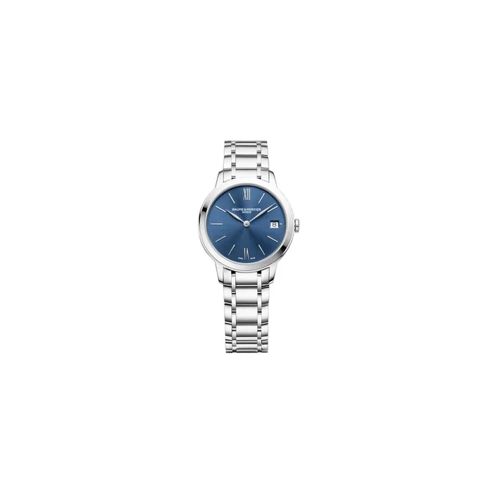 Montre Baume et Mercier Classima quartz cadran bleu bracelet acier 31 mm