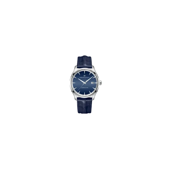 Montre Hamilton Jazzmaster quartz acier cuir bleu H32451641 – Lepage