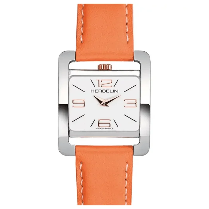 Montre Herbelin 5ème Avenue quartz acier cuir orange 17137TR11OR – Lepage