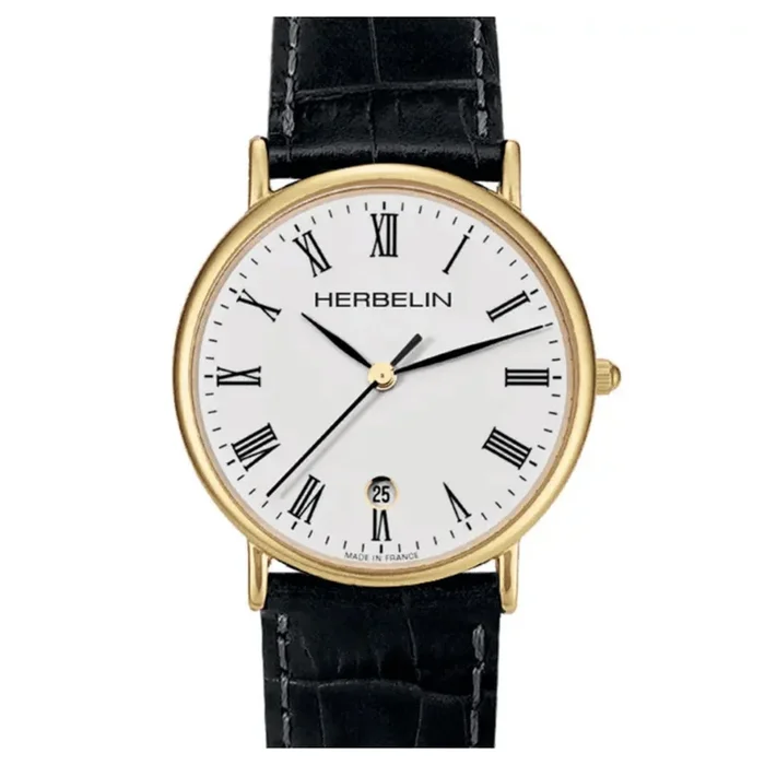 Montre Herbelin Classiques PVD or jaune chiffres romains 16845/P01 – Lepage