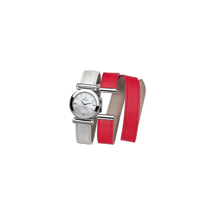 Montre Herbelin Coffret Antarès quartz cuirs blanc et rouge – Lepage