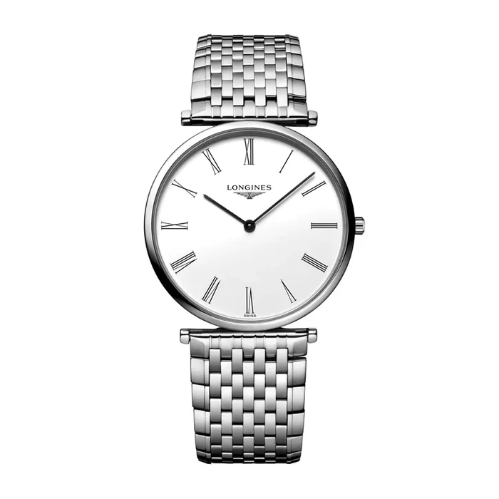 Montre Longines La Grande Classique quartz cadran blanc bracelet acier 36 mm