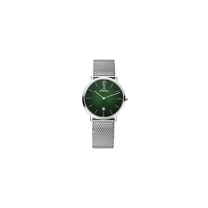 Montre Michel Herbelin City quartz cadran vert bracelet acier 38,7 mm