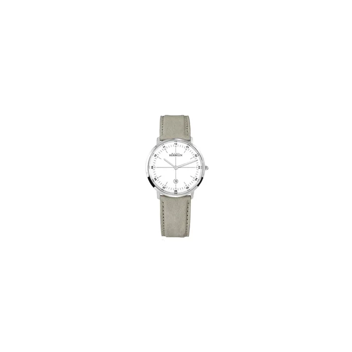 Montre Michel Herbelin City Vegan quartz cadran blanc bracelet végétal beige 38,7 mm