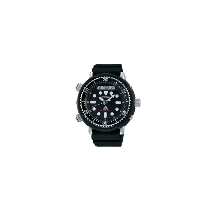 Montre Seiko Prospex Diver’s quartz solaire cadran noir bracelet silicone noir 47,8 mm