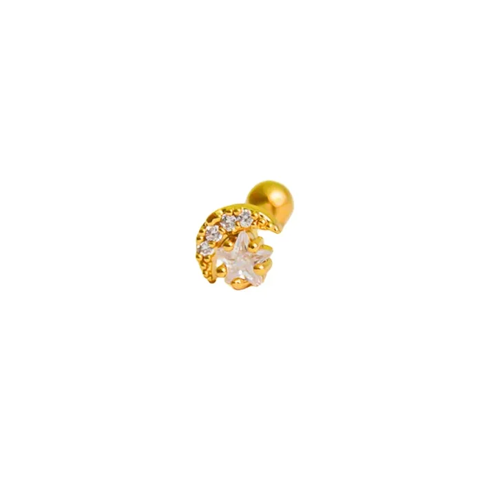 Moon star small studs – Pair