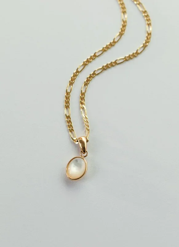 Mother of pearl charm 14k gold