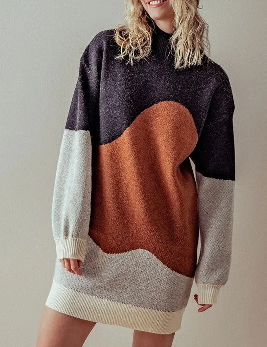 Mountain Sunset Sweater Dress