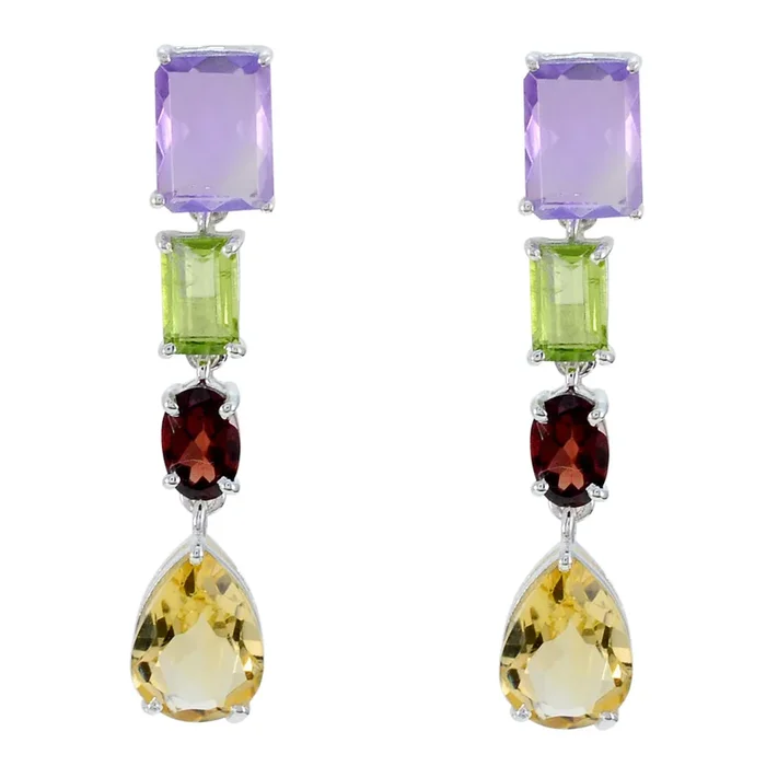 Multi American Rina multiple Stud multicolor Silver Earring