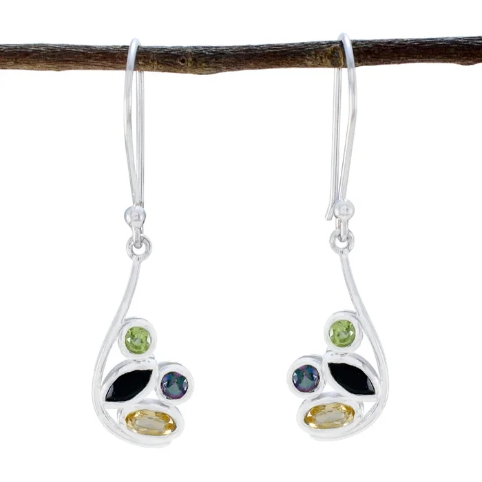 Multi Australian Addison quarter Dangle multicolor Sterling Silver Earring