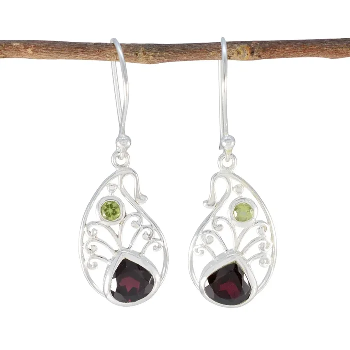 Multi German Hannah multiple Dangle multicolor Sterling Silver Earring