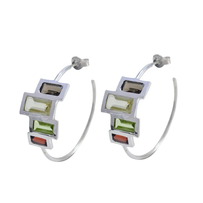 Multi German Mia multiple Stud multicolor Sterling Silver Earring