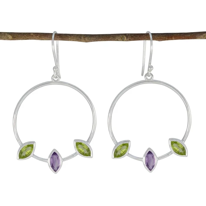 Multi German Nora Trilogy Dangle multicolor 925 Sterling Silver Earring