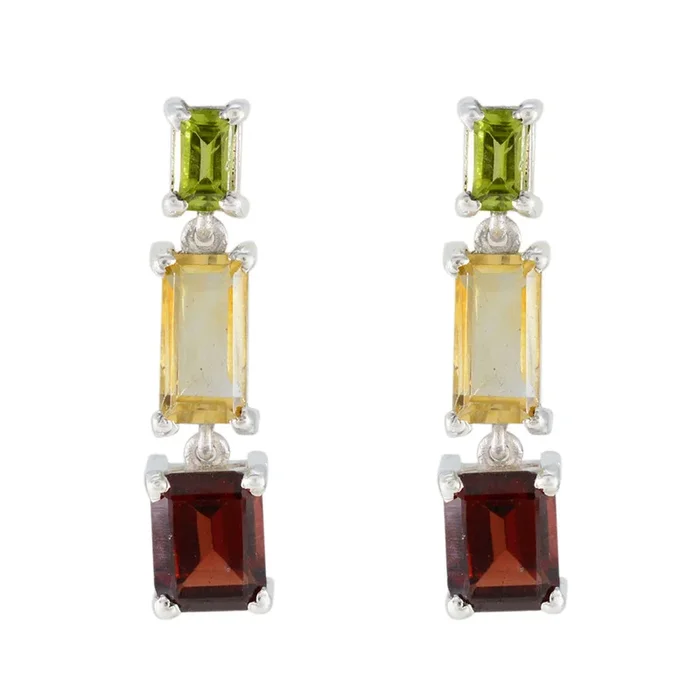 Multi German Sara Trilogy Stud multicolor 925 Silver Earring