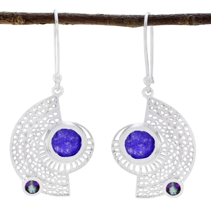 Multi Italian Lily multiple Dangle multicolor 92.5 Silver Earring