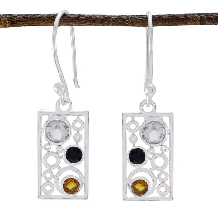 Multi Japanese Amelia multiple Dangle multicolor 925 Silver Earring