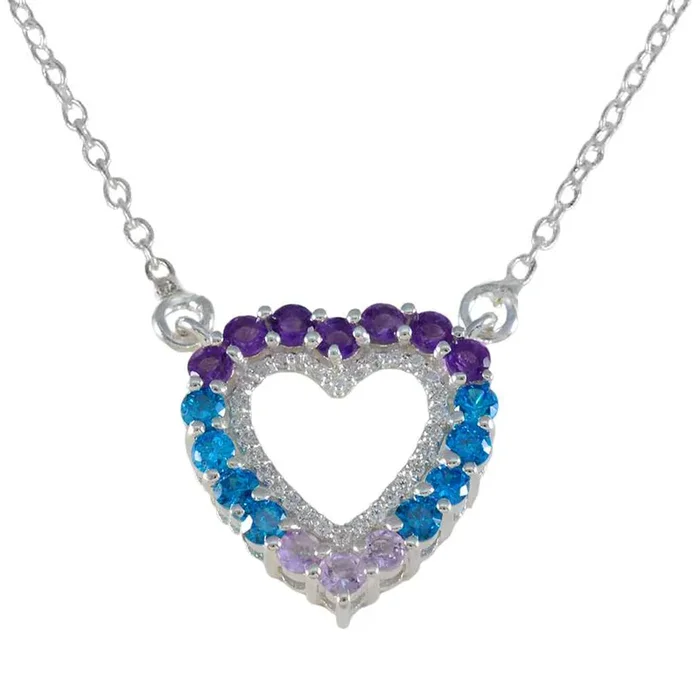 Multi Stone Featherlight Middle Eastern Silver multiple Yasmine Cocktail multicolor Pendant Jewelry