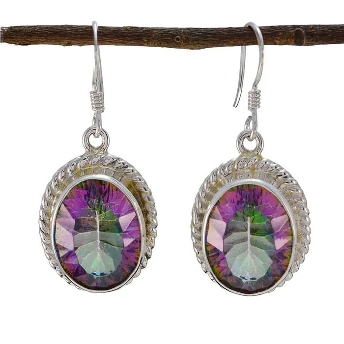 Mystic Quartz American Stella multiple Dangle multicolor Sterling Silver Earring