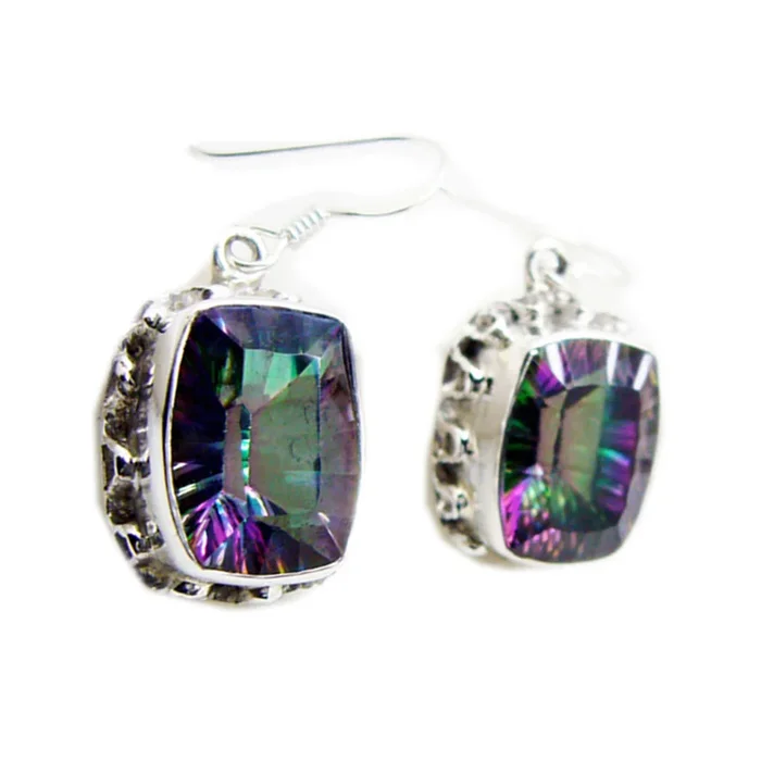 Mystic Quartz French Rina multiple Dangle multicolor 925 Sterling Silver Earring