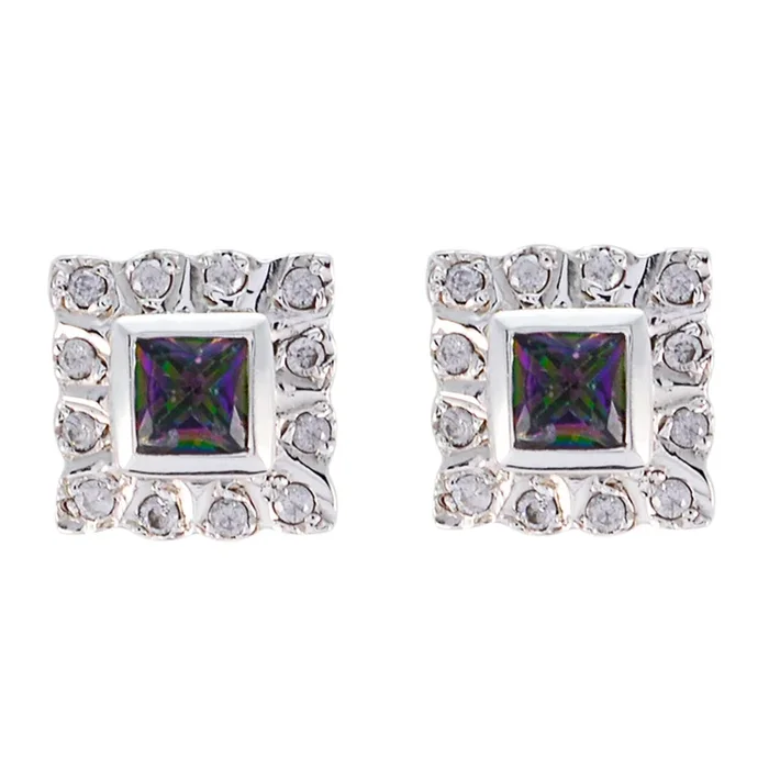 Mystic Quartz French Sarah multiple Stud multicolor 925 Sterling Silver Earring