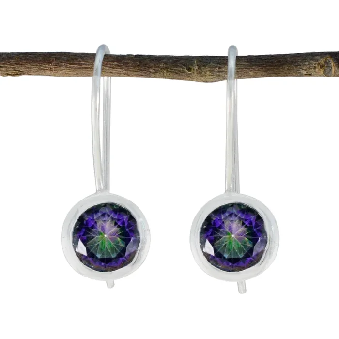 Mystic Quartz Italian Aaliyah Solitaire Dangle multicolor 925 Silver Earring