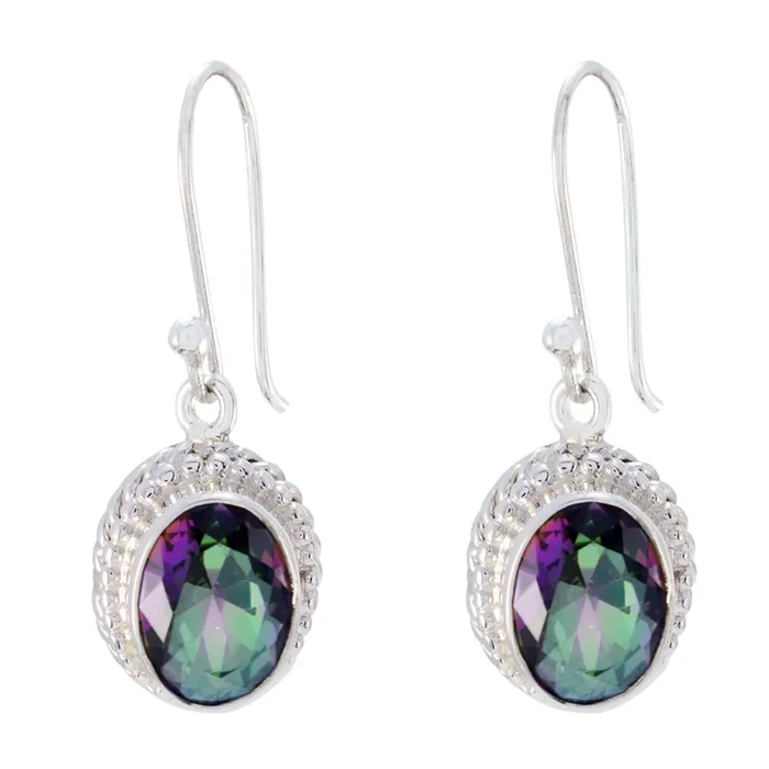 Mystic Quartz Italian Lea multiple Dangle multicolor 925 Sterling Silver Earring